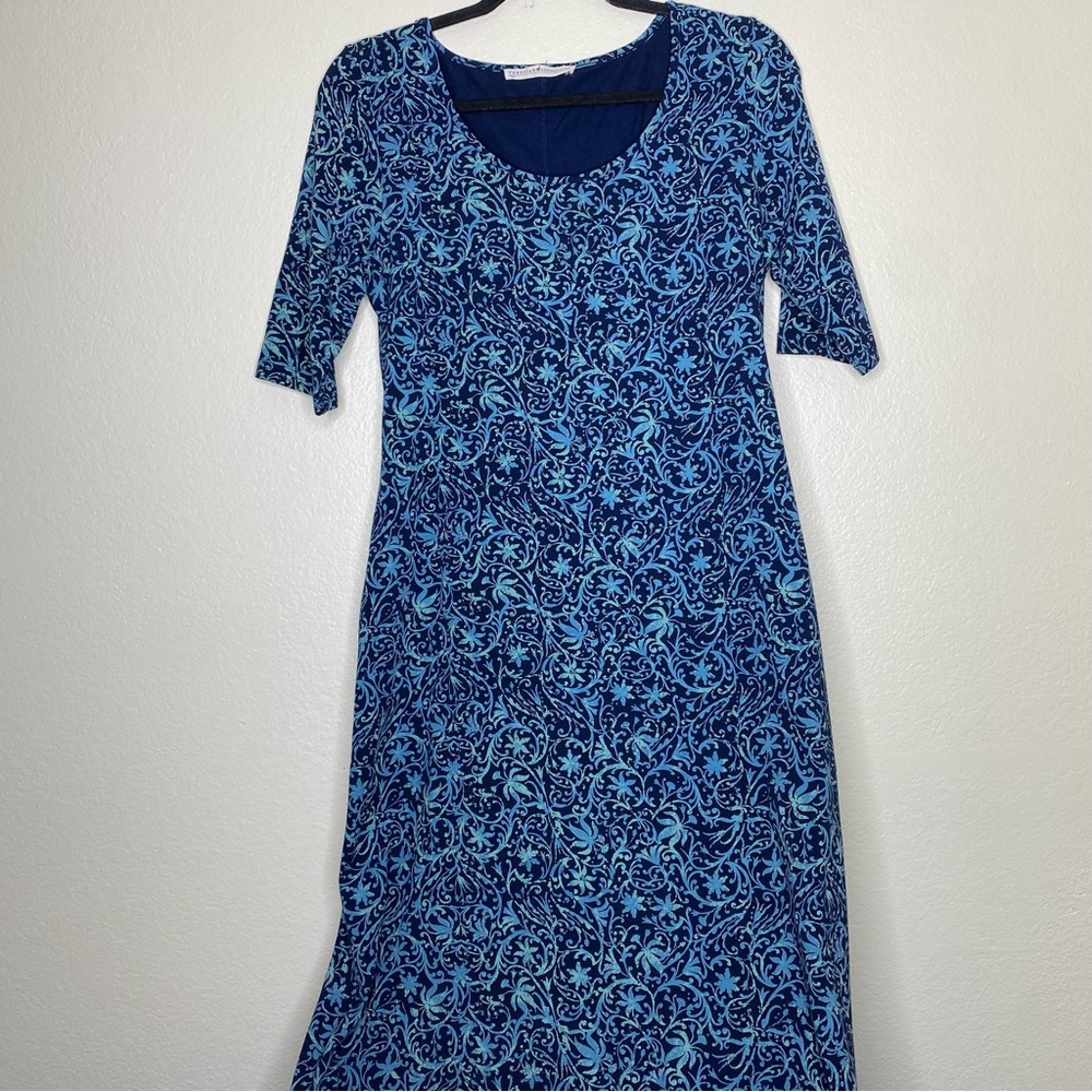 Peruvian Connection Byzantine Teal Patterned Midi… - image 2